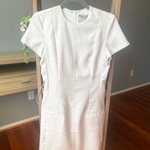 H&M Elegant White Short Sleeve Dress Office Formal